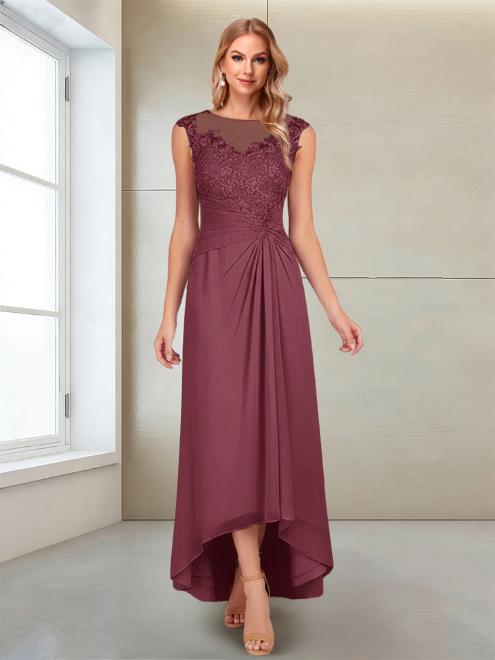 A-Line/Princess Scoop Sleeveless Ankle-Length Mother of the Bride Dresses with Lace &amp; Applique