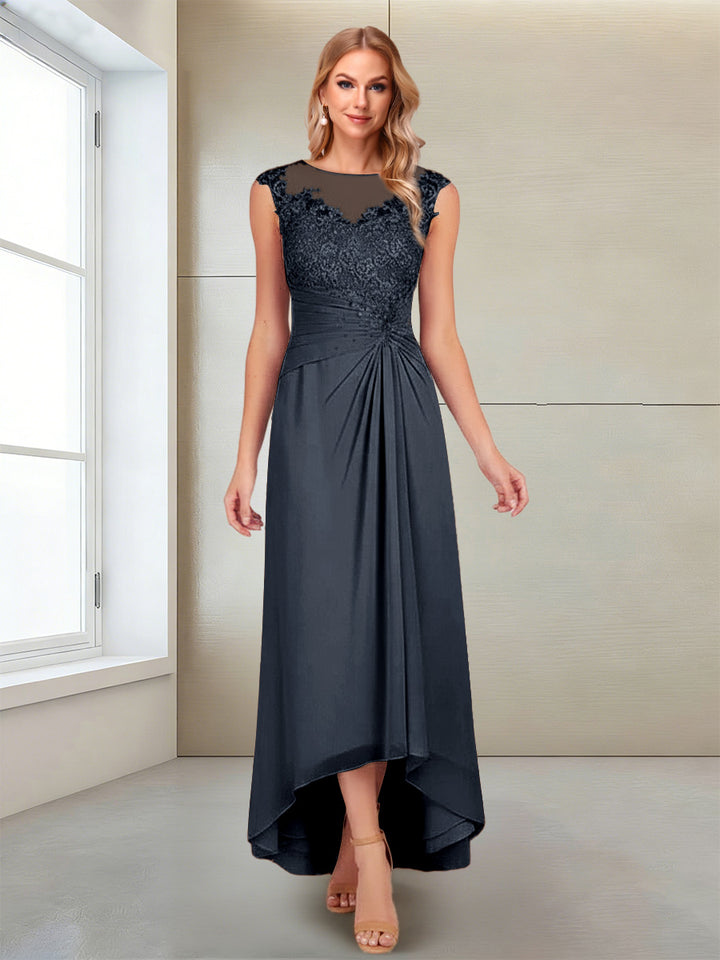 A-Line/Princess Scoop Sleeveless Ankle-Length Mother of the Bride Dresses with Lace &amp; Applique