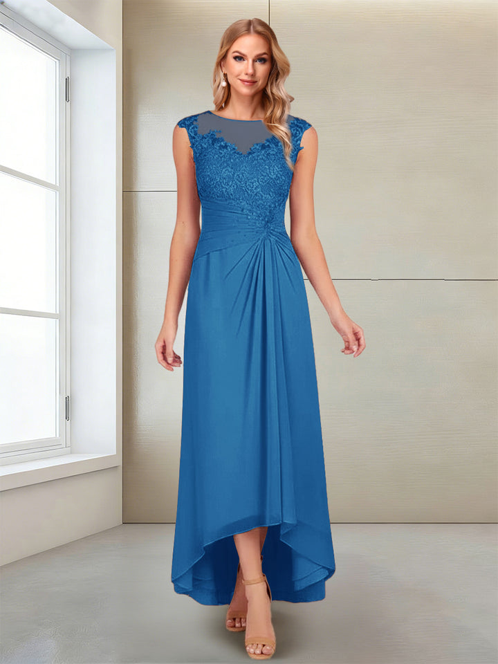 A-Line/Princess Scoop Sleeveless Ankle-Length Mother of the Bride Dresses with Lace &amp; Applique