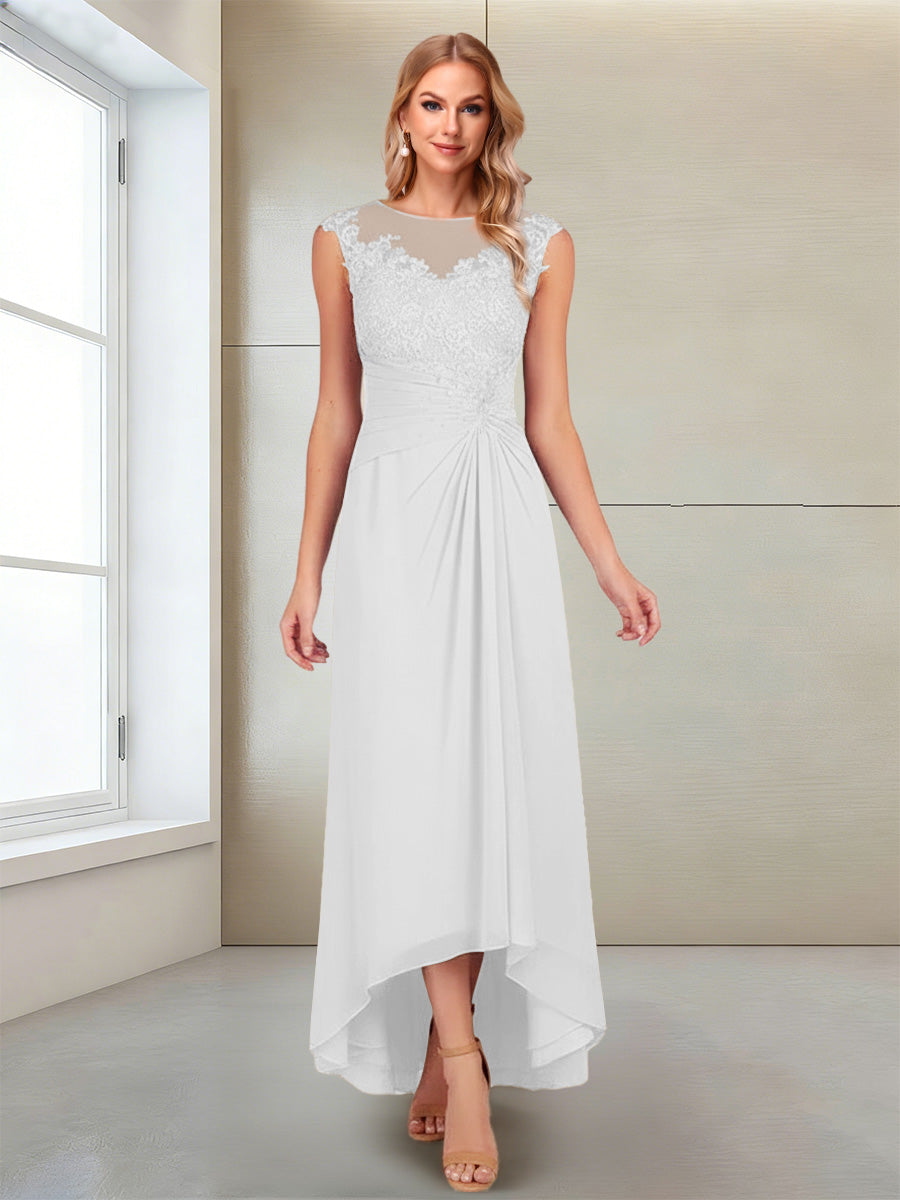 A-Line/Princess Scoop Sleeveless Ankle-Length Mother of the Bride Dresses with Lace &amp; Applique