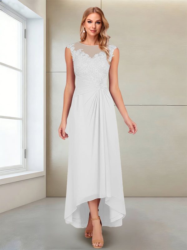 A-Line/Princess Scoop Sleeveless Ankle-Length Mother of the Bride Dresses with Lace & Applique