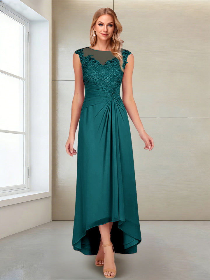 A-Line/Princess Scoop Sleeveless Ankle-Length Mother of the Bride Dresses with Lace &amp; Applique
