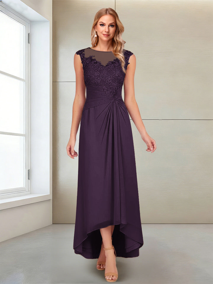 A-Line/Princess Scoop Sleeveless Ankle-Length Mother of the Bride Dresses with Lace &amp; Applique