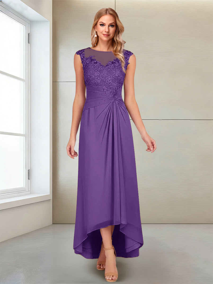 A-Line/Princess Scoop Sleeveless Ankle-Length Mother of the Bride Dresses with Lace &amp; Applique