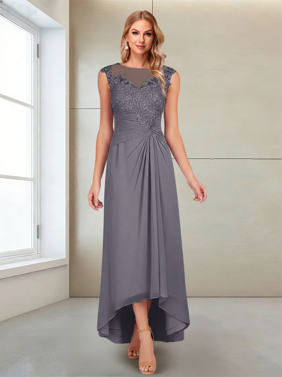 A-Line/Princess Scoop Sleeveless Ankle-Length Mother of the Bride Dresses with Lace &amp; Applique