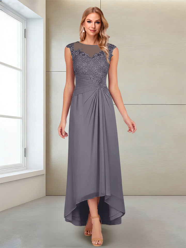 A-Line/Princess Scoop Sleeveless Ankle-Length Mother of the Bride Dresses with Lace &amp; Applique