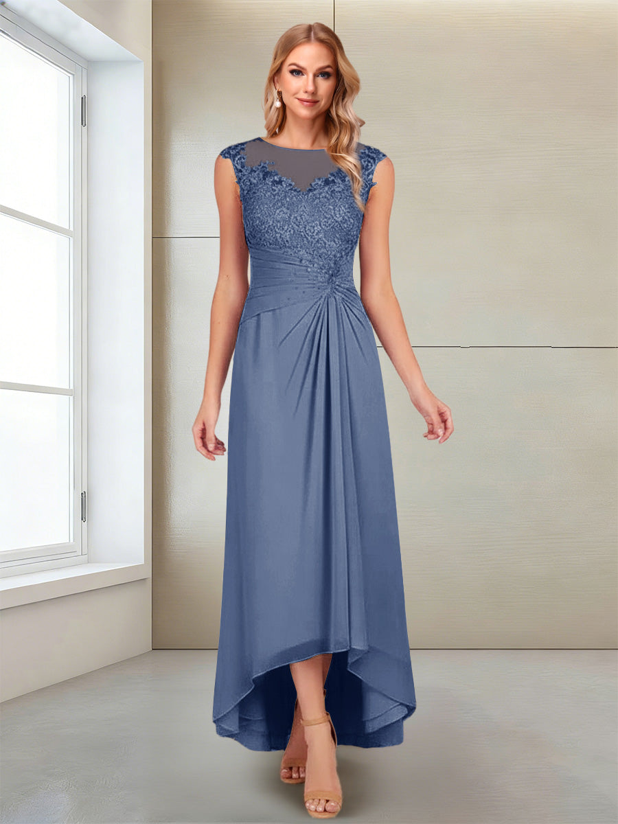 A-Line/Princess Scoop Sleeveless Ankle-Length Mother of the Bride Dresses with Lace &amp; Applique