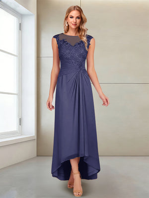 A-Line/Princess Scoop Sleeveless Ankle-Length Mother of the Bride Dresses with Lace & Applique