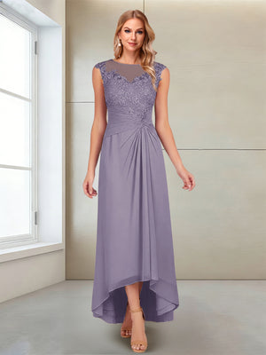A-Line/Princess Scoop Sleeveless Ankle-Length Mother of the Bride Dresses with Lace & Applique