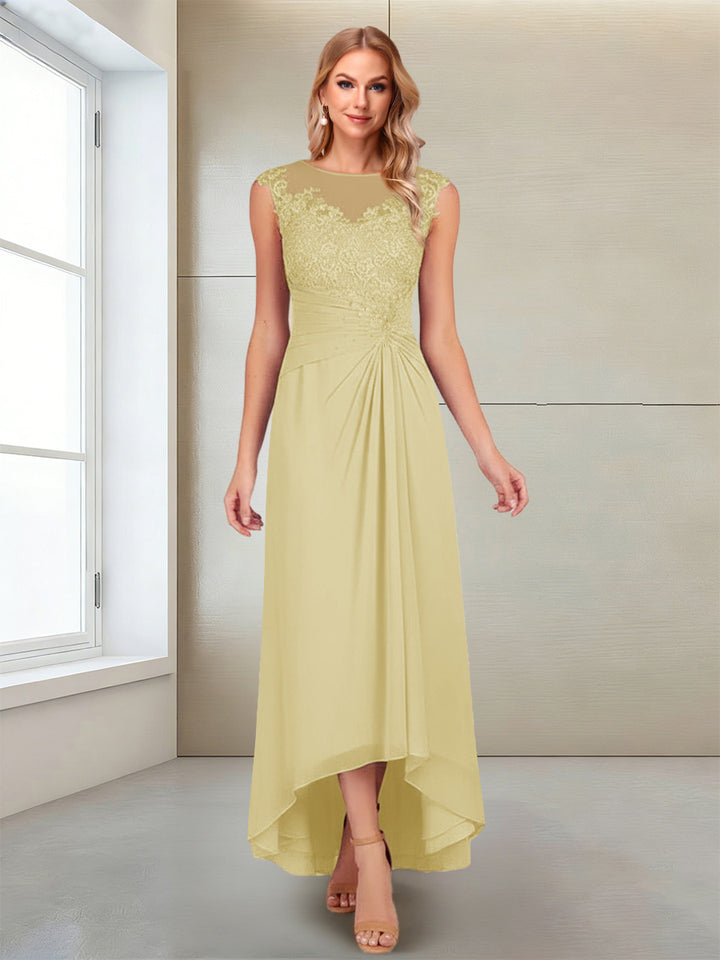 A-Line/Princess Scoop Sleeveless Ankle-Length Mother of the Bride Dresses with Lace &amp; Applique