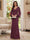 Sheath/Column V-Neck Long Sleeves Floor-Length Mother of the Bride Dresses with Lace & Applique