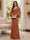 Sheath/Column V-Neck Long Sleeves Floor-Length Mother of the Bride Dresses with Lace & Applique