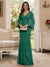 Sheath/Column V-Neck Long Sleeves Floor-Length Mother of the Bride Dresses with Lace & Applique