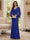 Sheath/Column V-Neck Long Sleeves Floor-Length Mother of the Bride Dresses with Lace & Applique