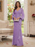 Sheath/Column V-Neck Long Sleeves Floor-Length Mother of the Bride Dresses with Lace & Applique