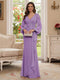 Sheath/Column V-Neck Long Sleeves Floor-Length Mother of the Bride Dresses with Lace & Applique