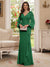 Sheath/Column V-Neck Long Sleeves Floor-Length Mother of the Bride Dresses with Lace & Applique