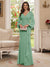 Sheath/Column V-Neck Long Sleeves Floor-Length Mother of the Bride Dresses with Lace & Applique