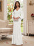 Sheath/Column V-Neck Long Sleeves Floor-Length Mother of the Bride Dresses with Lace & Applique