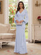 Sheath/Column V-Neck Long Sleeves Floor-Length Mother of the Bride Dresses with Lace & Applique