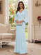 Sheath/Column V-Neck Long Sleeves Floor-Length Mother of the Bride Dresses with Lace & Applique