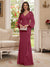Sheath/Column V-Neck Long Sleeves Floor-Length Mother of the Bride Dresses with Lace & Applique