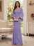 Sheath/Column V-Neck Long Sleeves Floor-Length Mother of the Bride Dresses with Lace & Applique