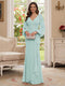 Sheath/Column V-Neck Long Sleeves Floor-Length Mother of the Bride Dresses with Lace & Applique