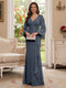 Sheath/Column V-Neck Long Sleeves Floor-Length Mother of the Bride Dresses with Lace & Applique