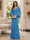 Sheath/Column V-Neck Long Sleeves Floor-Length Mother of the Bride Dresses with Lace & Applique
