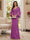 Sheath/Column V-Neck Long Sleeves Floor-Length Mother of the Bride Dresses with Lace & Applique