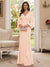 Sheath/Column V-Neck Long Sleeves Floor-Length Mother of the Bride Dresses with Lace & Applique