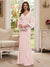 Sheath/Column V-Neck Long Sleeves Floor-Length Mother of the Bride Dresses with Lace & Applique