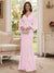 Sheath/Column V-Neck Long Sleeves Floor-Length Mother of the Bride Dresses with Lace & Applique