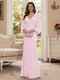 Sheath/Column V-Neck Long Sleeves Floor-Length Mother of the Bride Dresses with Lace & Applique