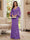 Sheath/Column V-Neck Long Sleeves Floor-Length Mother of the Bride Dresses with Lace & Applique