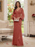 Sheath/Column V-Neck Long Sleeves Floor-Length Mother of the Bride Dresses with Lace & Applique
