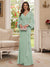 Sheath/Column V-Neck Long Sleeves Floor-Length Mother of the Bride Dresses with Lace & Applique