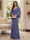 Sheath/Column V-Neck Long Sleeves Floor-Length Mother of the Bride Dresses with Lace & Applique