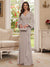 Sheath/Column V-Neck Long Sleeves Floor-Length Mother of the Bride Dresses with Lace & Applique