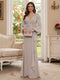 Sheath/Column V-Neck Long Sleeves Floor-Length Mother of the Bride Dresses with Lace & Applique