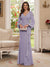 Sheath/Column V-Neck Long Sleeves Floor-Length Mother of the Bride Dresses with Lace & Applique