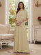 A-Line/Princess Scoop Half Sleeves Floor-Length Mother of the Bride Dresses with Beading