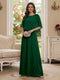 A-Line/Princess Scoop Half Sleeves Floor-Length Mother of the Bride Dresses with Beading