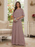 A-Line/Princess Scoop Half Sleeves Floor-Length Mother of the Bride Dresses with Beading