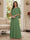 A-Line/Princess Scoop Half Sleeves Floor-Length Mother of the Bride Dresses with Beading