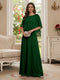A-Line/Princess Scoop Half Sleeves Floor-Length Mother of the Bride Dresses with Beading