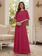 A-Line/Princess Scoop Half Sleeves Floor-Length Mother of the Bride Dresses with Beading