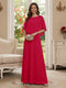 A-Line/Princess Scoop Half Sleeves Floor-Length Mother of the Bride Dresses with Beading