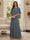 A-Line/Princess Scoop Half Sleeves Floor-Length Mother of the Bride Dresses with Beading